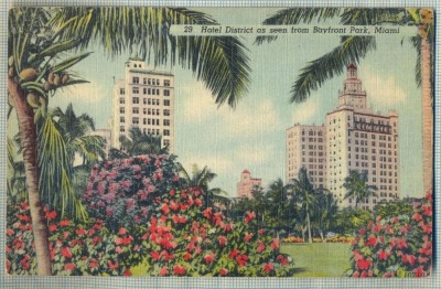 AD 341 C. P. VECHE - HOTEL DISTRICT AS SEEN FROM BAYFRONT PARK, MIAMI-S.U.A.1947 foto