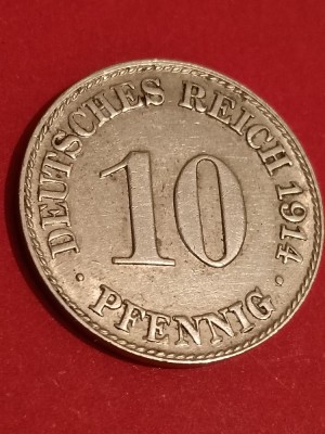 10 pfennig 1914 D, stare UNC [poze]. Discount conform descriere [10 - 20 %. Vezi descrierea.]. foto