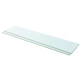 vidaXL Rafturi, 2 buc., 110 x 25 cm, panouri sticlă transparentă