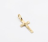 Pandantiv Crucifix Argint 925 Aurit Iisus Rastignit Minimalist 2cm 0.5g