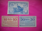 HOPCT BANCNOTA NOTGELD NR 130 ENGELHARFSZELL / LINZ - SET 3 BUC - 10,10 SI 50 HELLER 1920 -AUSTRIA-UNC