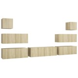 Cumpara ieftin Set dulapuri TV, 7 piese, stejar sonoma, lemn prelucrat