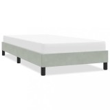 Cumpara ieftin Cadru Pat Gri Deschis 100x220 cm Catifea, Fara Saltea - Suport Solid, Design Modern, Confort Dormitor