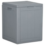 vidaXL Cutie de depozitare pentru grădină, gri, 90L, PP ratan