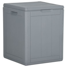 vidaXL Cutie de depozitare pentru grădină, gri, 90L, PP ratan