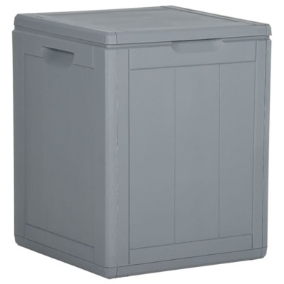 vidaXL Cutie de depozitare pentru grădină, gri, 90L, PP ratan foto