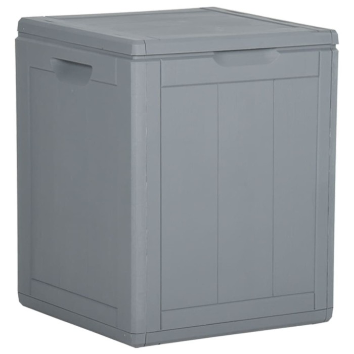 vidaXL Cutie de depozitare pentru grădină, gri, 90L, PP ratan
