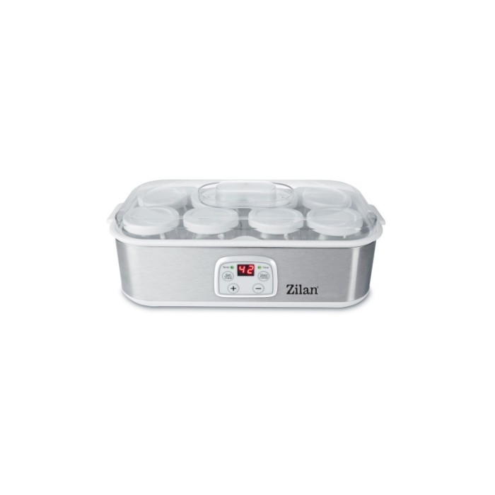 Aparat pentru facut iaurt Zilan, afisaj LED, timer, termostat reglabil, 8 borcane