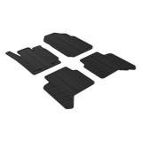 Set covorase auto din cauciuc Ford Ranger Double Cabin 05.2013-, Raptor 2019-2022 (Diesel, Automat), Negru, Gledring, 4 buc.
