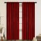Set draperii din catifea cu rejansa transparenta cu ate pentru galerie, Madison, 200x230 cm, densitate 700 g/ml, Rosu, 2 buc