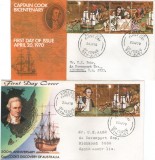 Australia 1970 - capitanul James Cook, serie pe 2 FDC circulate