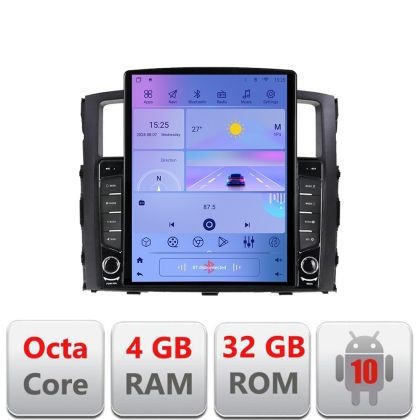 Navigatie Mitsubishi Pajero G-452 ecran tip TESLA 9.7&quot; cu Android Radio Bluetooth Internet GPS WIFI 4+32GB DSP 4G Octa CarStore Technology