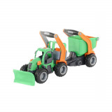 Tractor cu plug si remorca-bazin &ndash; GripTrac, 51x14x20 cm, Wader