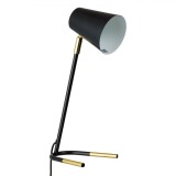 Lampa de birou metalica are un brat flexibil pentru a regla inaltimea si directia luminii unde doriti, buton Pornit Oprit si cablu de alimentare, negr, Advanced Thermal Solutions