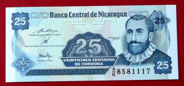 NICARAGUA 25 centavos 1991 UNC necirculata **