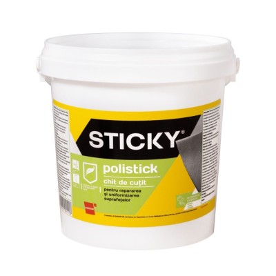 Chit de cutit pentru lemn, zidarie si rigips, Sticky Polistick, interior / exterior, alb, 5 kg foto