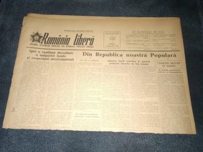 ZIARUL ROMANIA LIBERA 5 SEPTEMBRIE 1953 foto