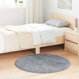 VidaXL Covor shaggy cu pom &icirc;nalt, NAVARRA, gri argintiu, 100x100 cm