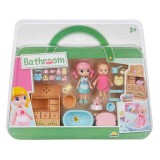 Set de joaca cu papusa si bebelus, Sunman, Bathroom