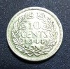 SV * Olanda 10 CENTS 1944 * ARGINT * Regina Wilhelmina * WWII * XF + +, Europa