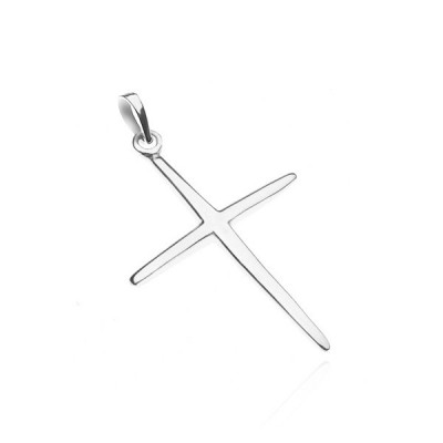 Pandantiv argint 925 - cruce latină subțire, lucioasă foto