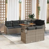 VidaXL Set de canapele pentru grădină 9 pcs Gri 100 x 55 x 73 cm