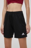 adidas Performance pantaloni scurți Entrada 22 femei, culoarea negru, uni, medium waist HH9999
