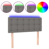 Cumpara ieftin Tablie de pat cu LED, gri inchis, 90x5x78/88 cm, textil