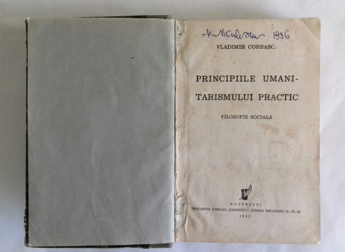 Principiile umanitarismului practic &ndash; Filozofie sociala 1935