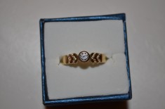 INEL AUR 18K + 13 Diamante = 0.32ct. - Solitaire - De logodna - 3.5g - Vintage !