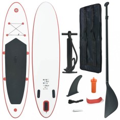vidaXL Set placa SUP, placa SUP surfing, ro?u ?i alb, gonflabil foto