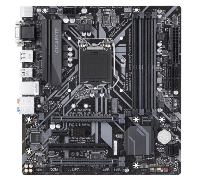 Placa de baza GIGABYTE B360M D3H GSM socket 1151 V2, M2 SATA/NVME