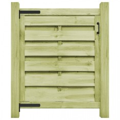 vidaXL Poartă de grădină verde 100x100 cm lemn de pin tratat FSC foto