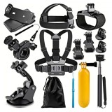 Kit Accesorii Camera Sport Techsuit SA15 pentru GoPro / SJCAM Series, 15in1, Negru