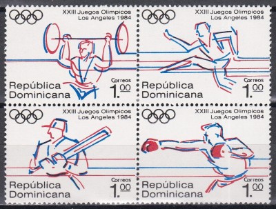 Dominicană 1984 - Jocurile Olimpice - Los Angeles, in Bloc, MNH foto