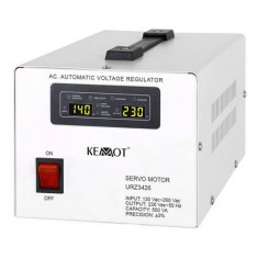 Stabilizator Tensiune Servomotor Kemot URZ3426 1000VA Afisaj LED Alb/Gri foto