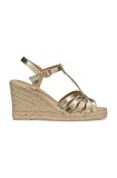 Geox espadrile de piele D GELSA culoarea auriu, toc pana, D55TPA 000CF C2012