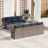 vidaXL Set de canapele pentru grădină 8 pcs Gri și albastru marin 3355959