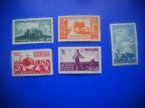 HOPCT LOT NR 179 REFORMA AGRARA 1946-AGRICULTURA -5 TIMBRE VECHI-STAMPILAT RO