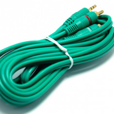 Cablu audio jack 3,5mm tata la 2RCA tata, 5m