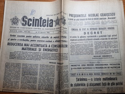 scanteia 18 februarie 1982-art. cociuba mare bihor,art. jud valcea, foto