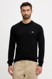 Lacoste pulover de bumbac culoarea negru, light