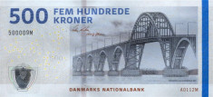 DANEMARCA ? bancnota ? 500 Kroner ? 2011 ? P-68b ? UNC ? necirculata foto