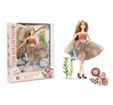 Papusa Emily cu tinuta eleganta si flori