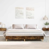 VidaXL Cadru de pat fără saltea Stejar afumat 160x200cm Lemn prelucrat