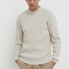Solid pulover barbati, culoarea bej, light