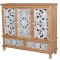 Cabinet Boho Style din lemn masiv natur cu decoratiuni albe VIC600