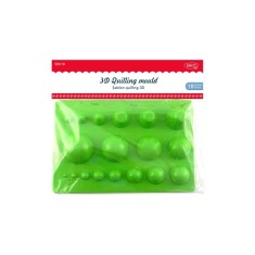 Sablon Quilling 3D cu Modele Rotunjite si Conice DACO, 18 Suprafete Modelare, Plastic, Verde, Sablon Quilling, Sablon 3D, Sablon Quilling Rotund si Co foto