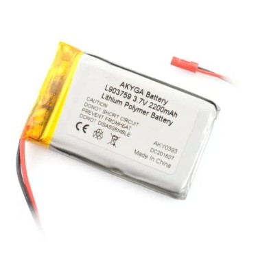 Acumulator Lithium Polymer 12662 2200mAh 1S 3.7V conector JST-BEC 59x37x9mm AKYGA Battery foto