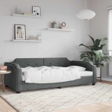 vidaXL Cadru de pat, gri &icirc;nchis, 80x200 cm, textil